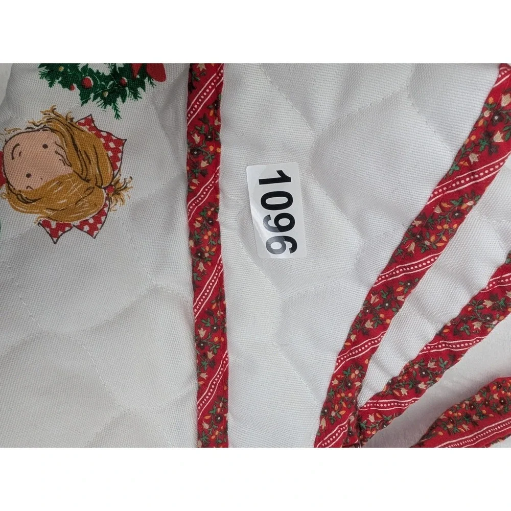 Vintage Holly Hobbie Christmas Apron One Size Waist Tie‎ Back Holiday Wishes